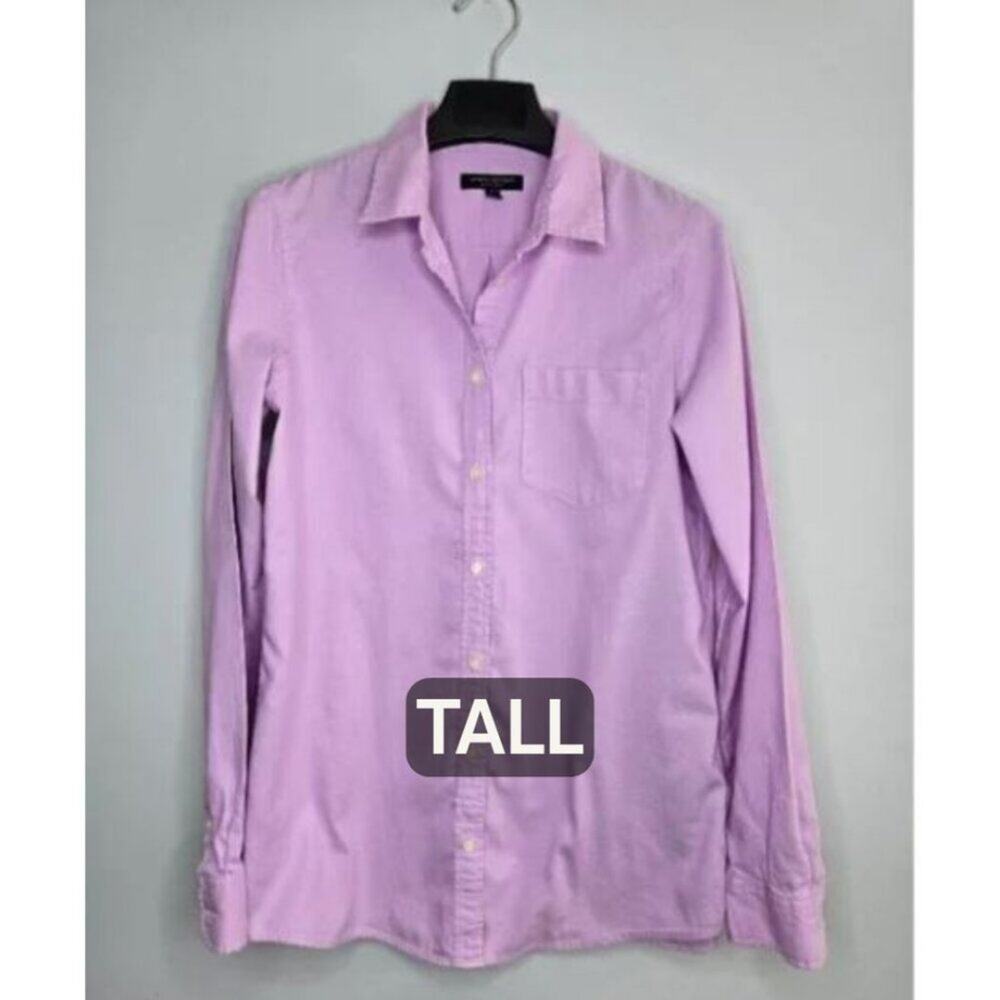 Banana Republic Dillon Shirt M Tall Lavender 100% Cotton